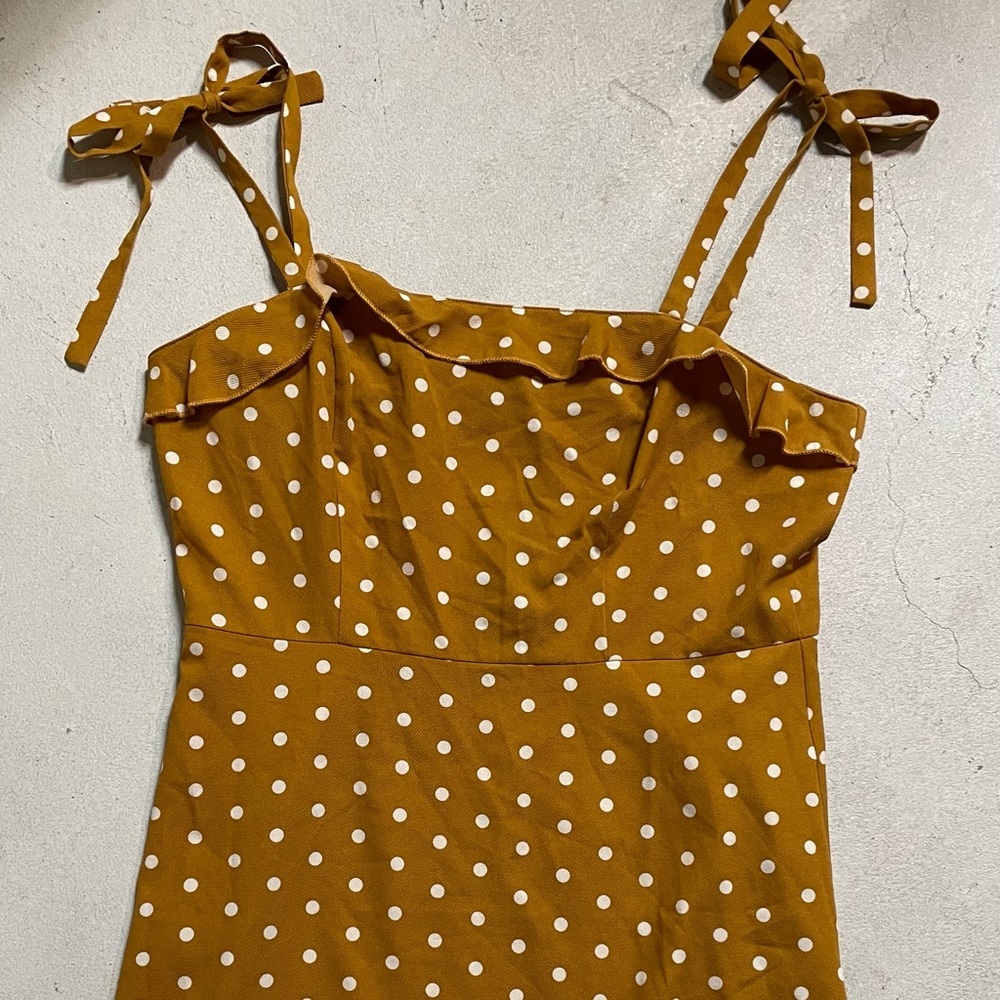 Mustard Yellow Polka Dot Dress size M NWT